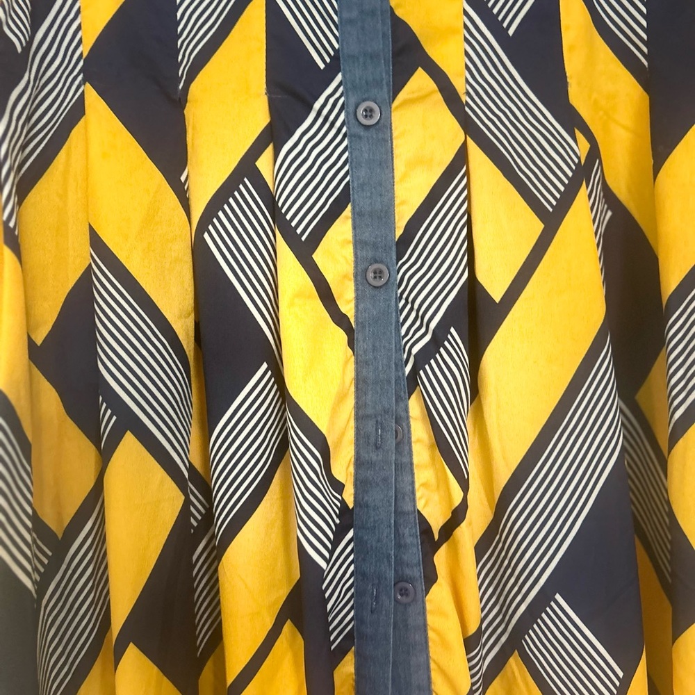 Women’s Blue and Yellow pattern Maxi Dress Size XL - Picture 6 of 7